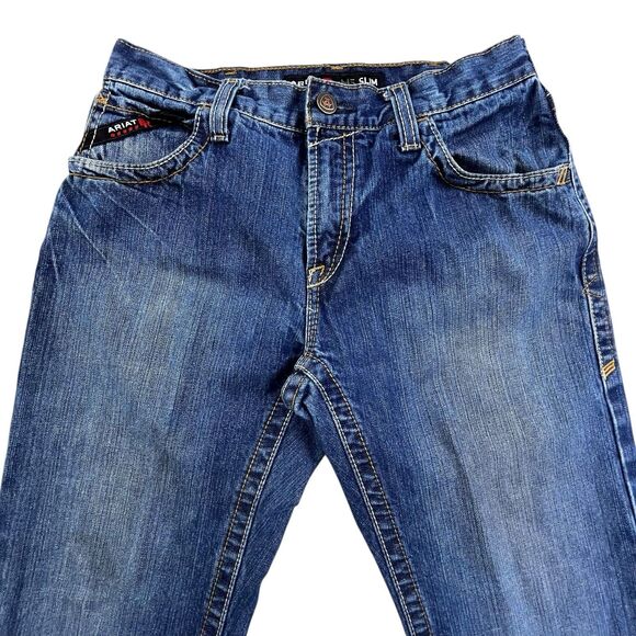 Ariat FR M5 Slim Straight Jeans Mens 30x30 (Fit 30x29) Blue Medium Wash Denim - Picture 1 of 16